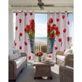 thumbnail image 3 of Red Tulip Flowers Blackout Curtains for Bedroom - 84 Inch Long Light Blocking 2 Panels Set, Spring Farmhouse Floral Botanical Pink Thermal Insulated Living Room Drapes Grommet Window Curtains 52"x84", 3 of 8