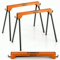 2 Pack Folding Saw Horses - Heavy Duty Portable Sawhorse, 1366 LBS Weight Capacity for Woodworking, Construction, Home Repairs