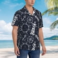 thumbnail image 3 of Balery Anchor and Lighthouse Camisas hawaianas de manga corta para hombre, camisas playeras de corte holgado, camisas de vacaciones con botones,Medium, 3 of 7