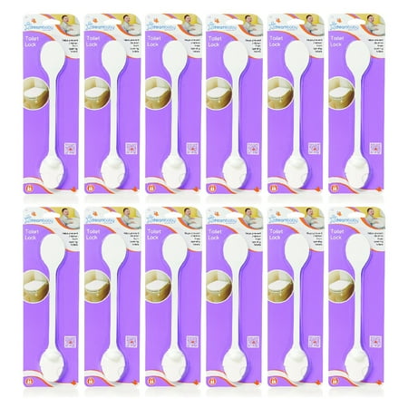 Dreambaby Toilet Lock Toilet Seat Lid Strong Adhesive Baby Safety L123 White, 12-Pack