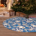 thumbnail image 5 of KLL 30" Christmas Tree Skirt white Skull daisy in water Xmas Tree Skirts Mat for New Year Xmas Holiday Party Indoor Outdoor Home Decoration, 5 of 5