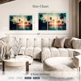 thumbnail image 3 of Elephant Stock Soft Sunset Over Palm Trees Wall Art - Horizontal Multi Panel Canvas - Living Room Wall Decor - Beach Multi Panel - Teal And Orange Decor - 45" x 28", 3 of 4