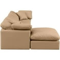 thumbnail image 6 of Meridian Furniture Indulge 94" Vegan Leather L-Shaped Modular Sectional in Tan, 6 of 9