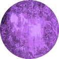 thumbnail image 1 of Ahgly Company Indoor Round Oriental Purple Industrial Area Rugs, 6' Round, 1 of 4