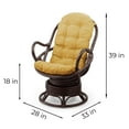 thumbnail image 2 of Java Swivel Rocking Lounge Chair Natural Rattan Wicker with Light Brown Cushion, Dark Brown, 2 of 6
