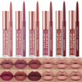 thumbnail image 1 of Petansy Juego de 12 delineadores de labios y lápiz labial, 6 colores de barras de labios líquidas mate + 6 delineadores de labios lisos a juego, todo en uno, resistente al agua, brillo de labios de la, 1 of 5