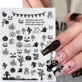 thumbnail image 5 of Glow In The Dark Halloween Nail Art Stickers - Skull, Bat, Spider Web, And Cat, 5 of 5