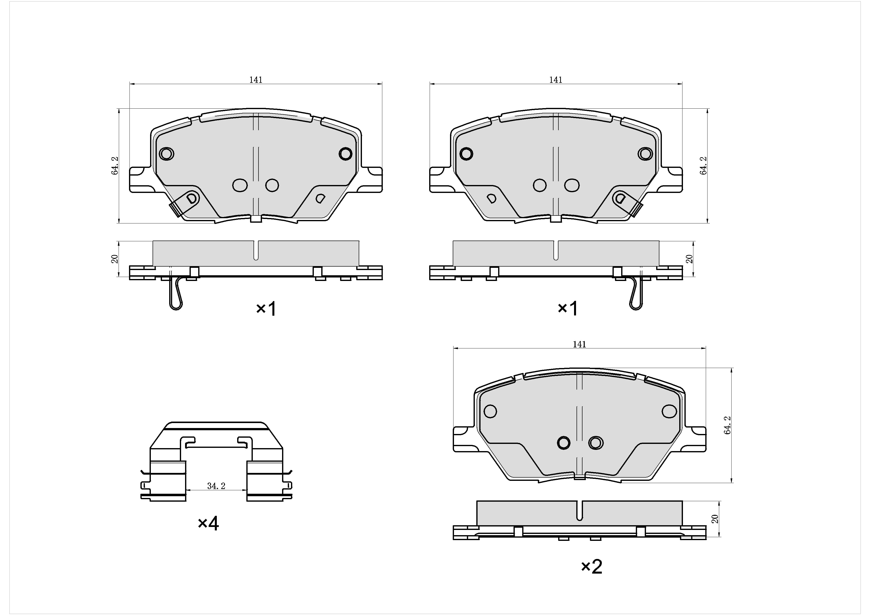 UltraHC 700 Brake Pad Set, Front HC7.1811.0.C, Jeep Compass 2022-2017