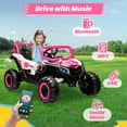 thumbnail image 6 of Joyracer 4WD 24 Volt Ride on Toys, 2 Seater Power Car wheels UTV with 800W Motors, Remote Control, Bluetooth, Spring Suspension, LED Light, Pink, 6 of 13