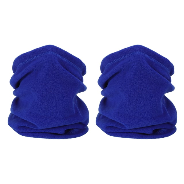 Unique Bargains Winter Neck Warmer, 2 Pack Drawstring Warm Face Scarf Windproof Neck Gaiter, Blue