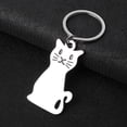 thumbnail image 4 of Llavero metálico con forma de gato, colgante decorativo para regalo., 4 of 7