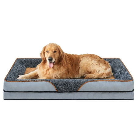PayUSD Dog Beds for Large Dogs Orthopedic Dog Bed Sofa Large Medium Small  Supportive Egg Crate Foam Pet Couch Bed with Removable Washable Cover Non Skid Bottom S to XL  Grey