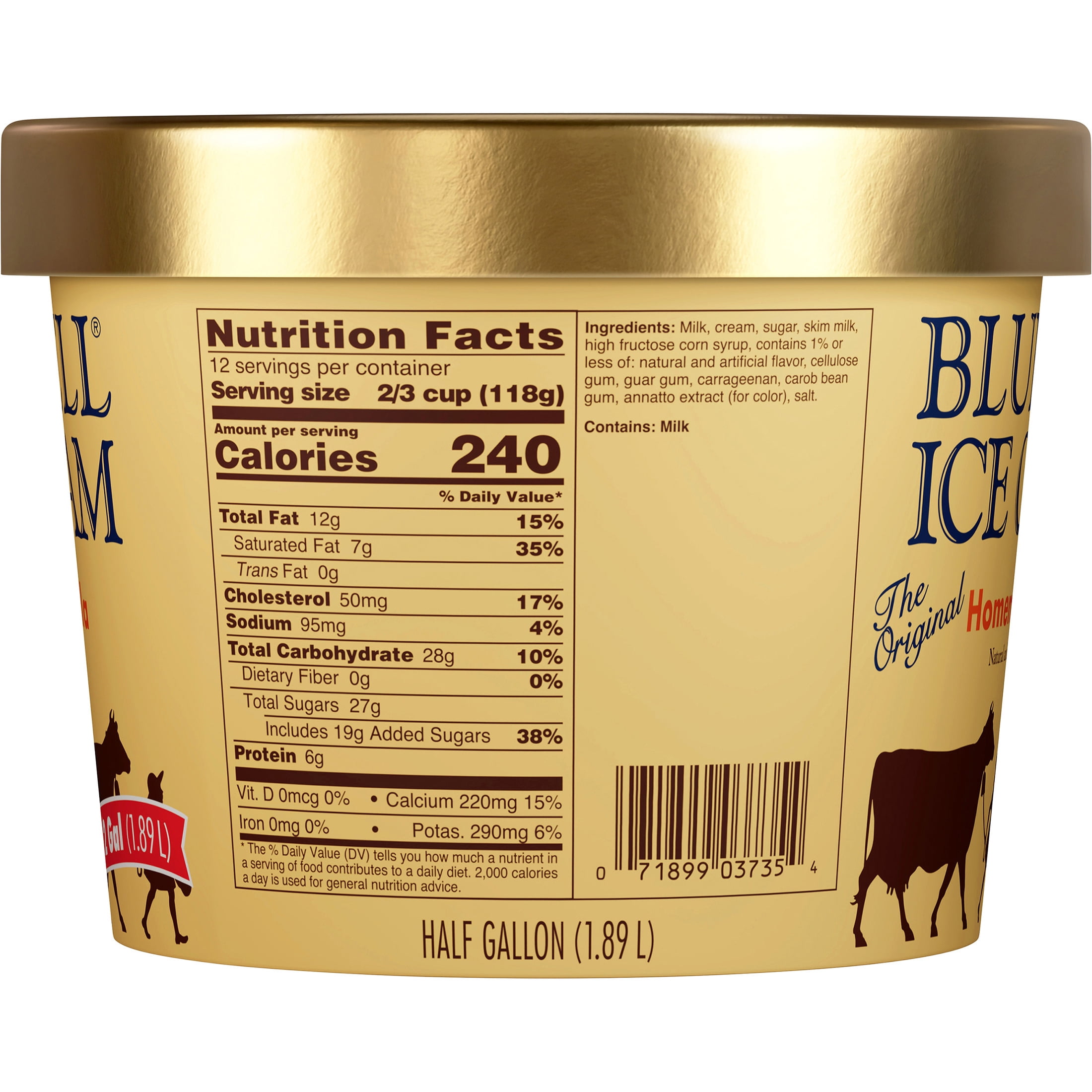 Blue Bell Homemade Vanilla Ice Cream Half Gallon, 64 fl oz