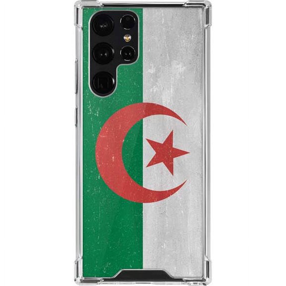 Skinit Countries of the World Algeria Flag Distressed Galaxy S22 Ultra Clear Case