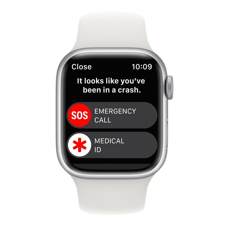 Apple Watch Series 8 GPS, 41mm Silver Case, White Sport Band