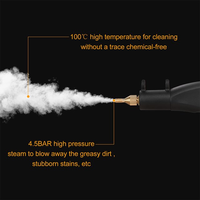 Limpiador a vapor portátil de 2500 W con máquina de limpieza a vapor con 3 cabezales de cepillo