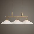 thumbnail image 2 of Uttermost Brookdale 3-Light Farmhouse Steel Metal Linear Chandelier in Brass, 2 of 4