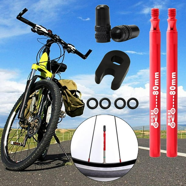 Bicicleta de de Aleación de Aluminio F / V Presta Válvula de Neumáticos Sin Cámara de Neumáticos Bicicleta de Carretera Herramientas de Pezó 2pcs rojo 80mm Baoblaze extensor de valor