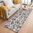 thumbnail image 2 of Farmhouse Black Large Area Rugs for Bedroom Living Room, Soft Non Slip Carpet Bedside Rug, Vintage Flower Leaf Botanical Plant Rectangular Floor Cover Kitchen Accent Rug 2'x6' for Dining Room/Office, 2 of 9