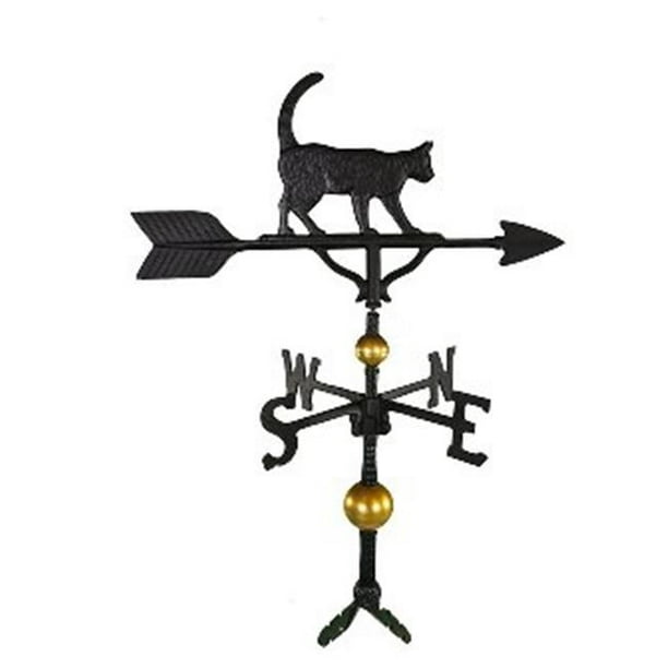 Montague Metal Products WV-381-SB 300 Series 32 In. Deluxe Black Cat  Weathervane