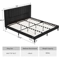 thumbnail image 2 of Flolinda King Bed Frame Upholstered Bed Frame with Vertical Channel Tufted Complete High Headboard, Black, 2 of 8
