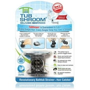 TubShroom  Chrome Edition Revolutionary Tub Drain Protector Hair Catcher - Black