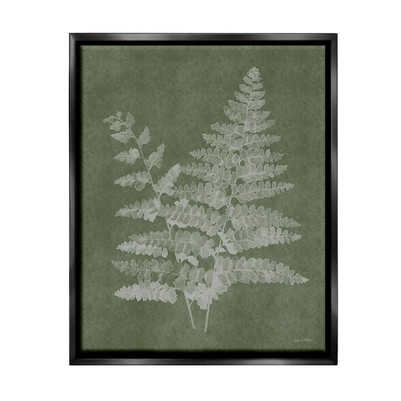 Stupell Industries Green Rustic Ferns Botanical & Floral Painting Black Floater Framed Canvas Art Print Wall Art, 17 x 21