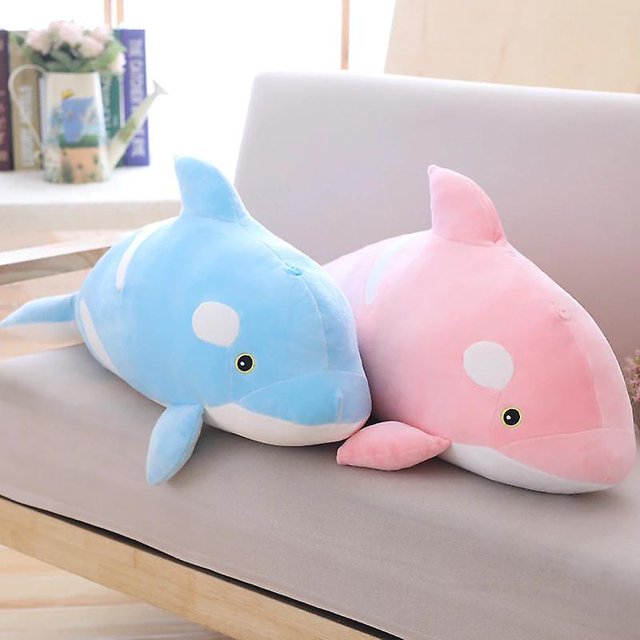 Juguete de peluche de ballena Kawaii, ballena suave rosa/azul, mu?eco de animal de dibujos animados, sofá cama, almohada para siesta, juguetes Lov XianweiShao 8390605624575