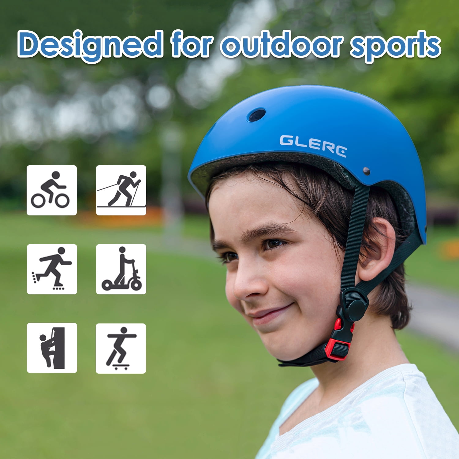 Glerc Kids Helmet for 3-8 Years Old Child and Toddler, S Size Blue