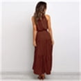 thumbnail image 2 of SHENGXINY Women's High Neck Sleeveless Summer Dresses Sexy Polka Dot Evening Sling Long Maxi Sun Dress Casual Bandage Beach Party Club Dress, 2 of 5