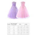 thumbnail image 4 of IBTOM CASTLE Little Big Girls Flower Tulle Dress Princess Pageant Birthday Party Wedding Formal Floor Length Long Dance Evening Maxi Gown 5-6 Years Rainbow Pink, 4 of 8