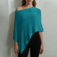 thumbnail image 7 of Ankola Womens Sheer Poncho Top Y2k Knitted Summer Asymmetrical Mesh Shawl Pullover Sweater Cover Up Tops, 7 of 7
