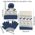 thumbnail image 3 of BRICH Kids Winter Hat Gloves Scarf Set Hat Beanie with Pom Winter Knit Neck Mittens for Boys Toddlers Navy One Size, 3 of 8