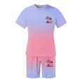 thumbnail image 5 of FUZHIQ Hawaiian Tropical Style Men's Gradient 2 Piece T-Shirt Shorts Set Island Sunset Tree Print Summer Casual Beach Vacation Loose Fit Outfit,XXXL, 5 of 5