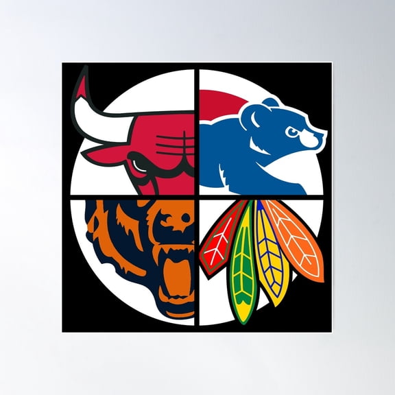 Chicago Northside Sports Poster Wall Art, Modern Wall Decor, 8x12 UNFRAMED
