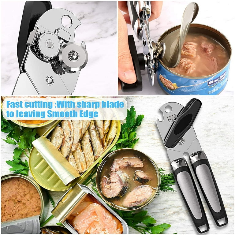 Safe Cut Can Opener, Smooth Edge Can Opener Ergonomic Handle, Manual Can  Opener, Food Grade Stainless Steel Cutting Can Opener for Kitchen 