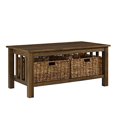 thumbnail image 2 of Manor Park Rustic Wood Coffee Table with Storage Baskets - Multiple Finishes, 2 of 8