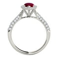 thumbnail image 3 of Aonejewelry 0.80 Ct. Ttw Elegant Look Diamond and Marquise Shape Created Created Ruby Ring In 10k White Gold, 3 of 4