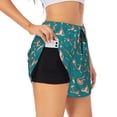 thumbnail image 1 of Balery Giraffes Doing Various Yoga Pantalones cortos deportivos para mujer con forro y dos bolsillos, elásticos, para entrenamiento, gimnasio, yoga-XX-Large, 1 of 7