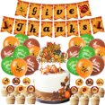 thumbnail image 2 of 46 unids/set decoraciones de Acción de Gracias Banner Cupcake y pastel globos decoración de fiesta de otoño para Acción de Gracias, 2 of 6