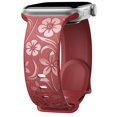 thumbnail image 1 of Correa Con Grabado Floral Compatible Con Apple Watch Band De 38 Mm, 40 Mm, 41 Mm, 42 Mm, 44 Mm, 45 Mm, 46 Mm, 49 Mm, Correa De Silicona Brillante Con Diseño De Flores Silvestres Para Iwatch Band Serie, 1 of 5