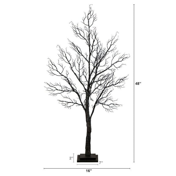Nearly Natural 4ft. Pre-Lit Halloween Minimalist Twig Artificial Fall Tree with 160 LED Lights