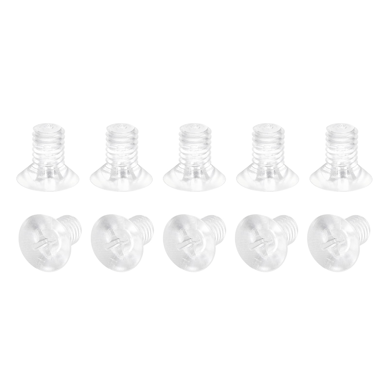 Uxcell M6x10mm Plastic Phillips Machine Screws, PC Flat Head Machine