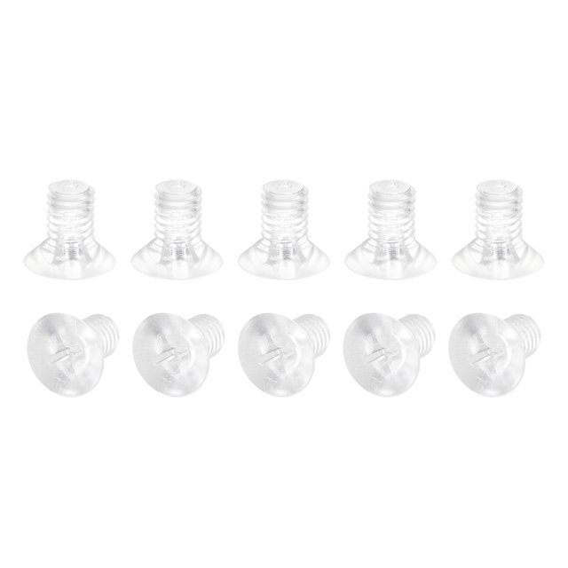 Unique Bargains M6x10mm Plastic Phillips Machine Screws, PC Flat Head Machine Bolts 25 Pack