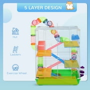 PawHut Hamster Cage with Wheel and Water Bottle