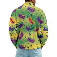 thumbnail image 4 of LNZGNM Men's Mardi Gras Shirts 1/4 Zipper Big and Tall Mask Printed Sweatshirts Stand-Up Collar Long Sleeve Top Stylish Winter Outfits,Fluorescent Green 5XL, 4 of 7
