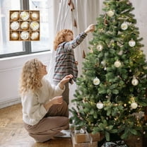 sruoe Christmas Ball Ornaments, Christmas Tree Hanging Ornaments, Shatterproof Ornaments, Flocked Christmas Balls, Shatterproof Hanging Balls for Holiday Birthday Wedding Party Christmas Decor