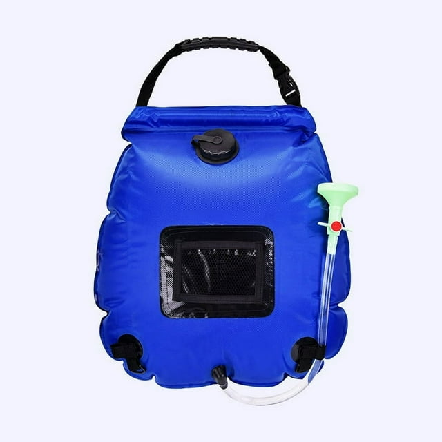 Sac de Bain Extérieur 20 L Solaire Randonnée Camping Sac de Douche Portable Chauffage Sac de Stockage d'Eau de Bain Tuyau Pomme de Douche Commutable, Vert