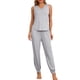 thumbnail image 2 of Pijamas de mujer INSPIRE CHIC, conjunto de loungewear de punto sin mangas, con top de cuello en V y pantalones, talla XS, gris, 2 of 6