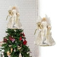 thumbnail image 2 of MXTPOV Angel Christmas Tree Topper with Delicate Wings, Glitter Tree Topper, Wreath in Hand, Luxury Christmas Decorations for Xmas Party Home Decor, 13.2 inch, 2 of 6
